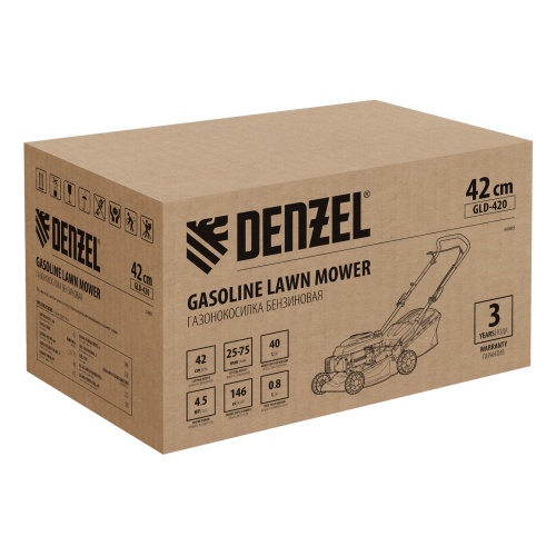 Газонокосилка бензиновая GLD-420, 146 см3, ширина 42 см, 40 л Denzel купить в Москве с доставкой по всей России | ProtosMarket.ru