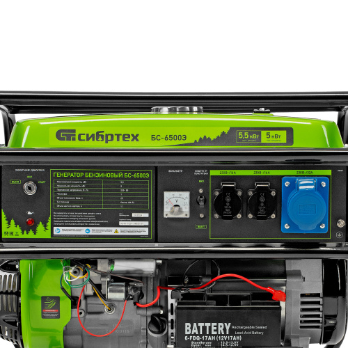 Генератор бензиновый БС-6500Э, 5.5 кВт, 230В, четырехтактный, 25 л, электростартер Сибртех купить в Москве с доставкой по всей России | ProtosMarket.ru