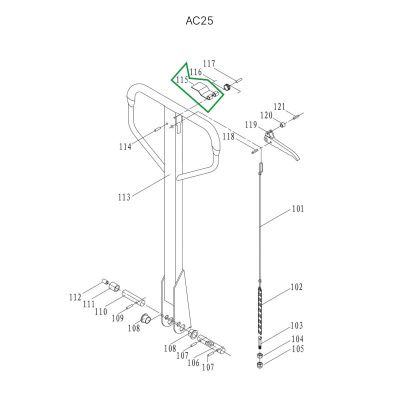 Пластина рычага управления режимом работы для гидравлических тележек AC25 купить в Москве с доставкой по всей России | ProtosMarket.ru