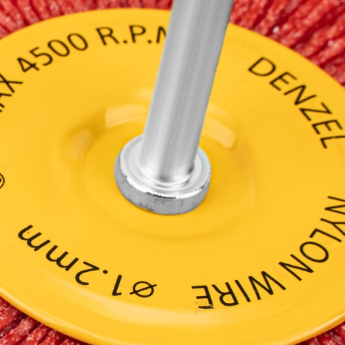 Щетка для дрели, 100 мм, Плоская, со шпилькой, нейлоновая щетина Denzel купить в Москве с доставкой по всей России | ProtosMarket.ru