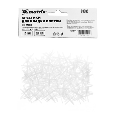 Крестики, 1.5 мм, для кладки плитки, 200 шт Matrix купить в Москве с доставкой по всей России | ProtosMarket.ru