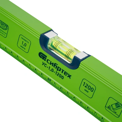 Уровень алюминиевый УС-1, 0-1200, фрезерованный, 3 глазка, рукоятки, 1200 мм Сибртех купить в Москве с доставкой по всей России | ProtosMarket.ru