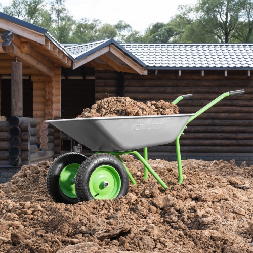 Тачка садовая, 2-х колесная, грузоподъемность 120 кг, объем 65 л Сибртех купить в Москве с доставкой по всей России | ProtosMarket.ru