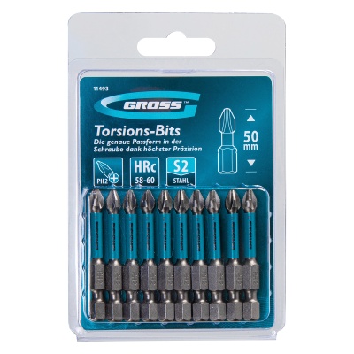 Бита торсионная PH2 x 50 мм, для ударных шуруповертов, 10 шт. Gross купить в Москве с доставкой по всей России | ProtosMarket.ru