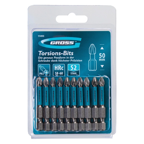 Бита торсионная PH2 x 50 мм, для ударных шуруповертов, 10 шт. Gross купить в Москве с доставкой по всей России | ProtosMarket.ru