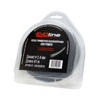 Леска (корд) триммерная EVOline DUO POWER (2.4 мм, 81 метр)