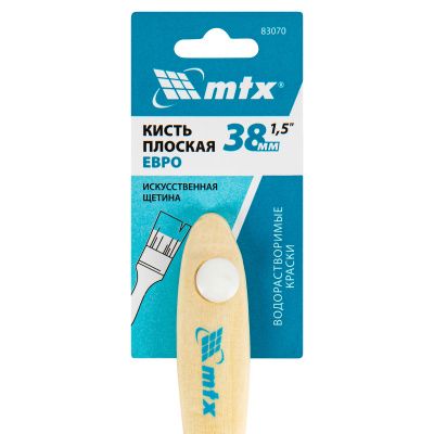 Кисть плоская "Евро" 1.5", искусственная щетина, деревянная ручка MTX купить в Москве с доставкой по всей России | ProtosMarket.ru