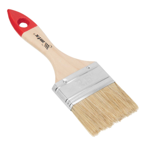 Кисть плоская "Стандарт" 2.5" (63 мм) натуральная щетина, деревянная ручка MTX купить в Москве с доставкой по всей России | ProtosMarket.ru