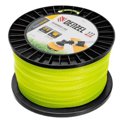 Леска для триммера зубчатый квадрат, 2,4мм х 172м, на DIN катушке FLEX CORD Denzel купить в Москве с доставкой по всей России | ProtosMarket.ru