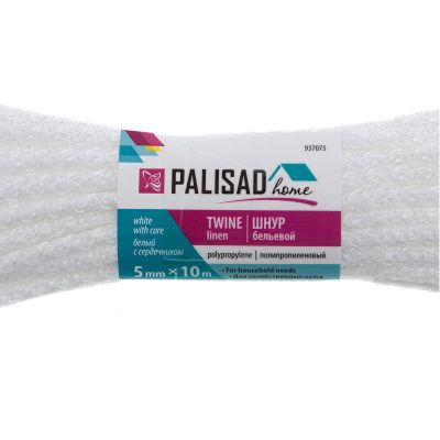 Шнур бельевой полипропиленовый с сердечником, 5 мм, L 10 м, белый, Home Palisad купить в Москве с доставкой по всей России | ProtosMarket.ru