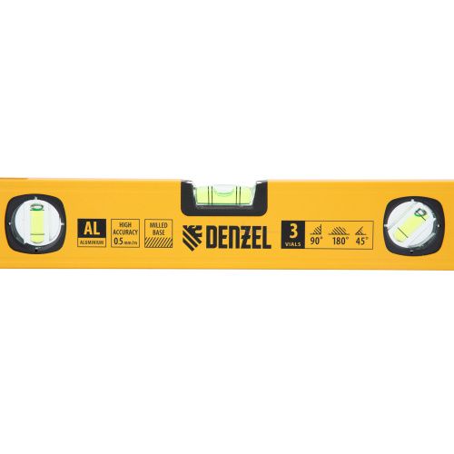 Уровень алюминиевый, магнит., фрезерованный, 3 глазка (1 зеркал.) 0,5 мм/м, 400 мм Denzel купить в Москве с доставкой по всей России | ProtosMarket.ru