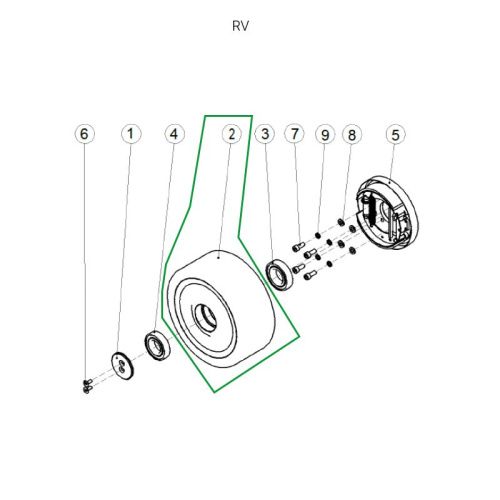 Грузовое колесо ричтрака RV, 300х120 мм, PU купить в Москве с доставкой по всей России | ProtosMarket.ru