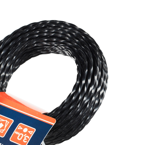 Леска D 3,0 мм L 12 м (скрученный квадрат, черная) купить в Москве с доставкой по всей России | ProtosMarket.ru