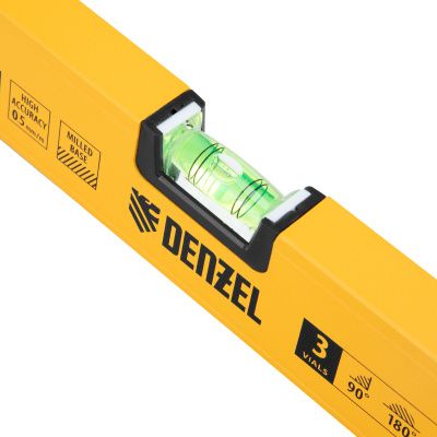 Уровень алюминиевый, магнит, фрезерованный, 3 глазка (1 зеркал.) 0,5 мм/м, 800 мм Denzel купить в Москве с доставкой по всей России | ProtosMarket.ru