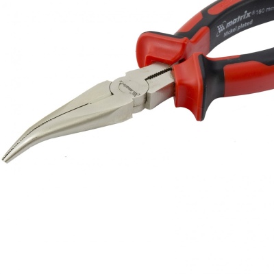 Длинногубцы изогнутые Nickel, 160 мм, никелированные, двухкомпонентные рукоятки Matrix купить в Москве с доставкой по всей России | ProtosMarket.ru