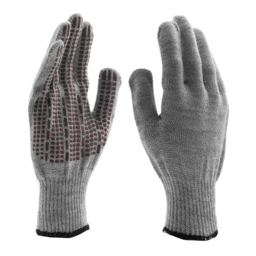 Перчатки трикотажные, акрил, ПВХ гель, "Протектор", серое мулине, оверлок Сибртех купить в Москве с доставкой по всей России | ProtosMarket.ru