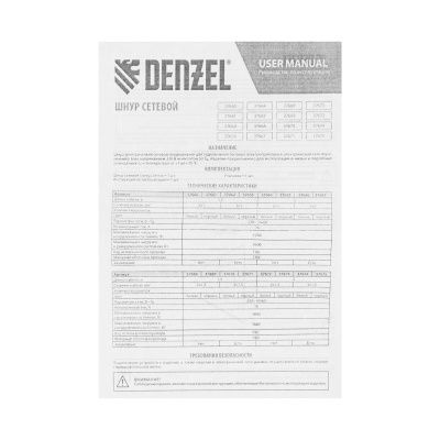 Шнур сетевой Energy Series, ПВС, 3 м, 2 x 1 мм, с неразборной вилкой, белый, Denzel купить в Москве с доставкой по всей России | ProtosMarket.ru