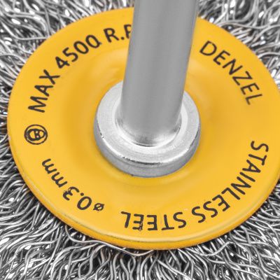 Щетка для дрели, 50 мм, Плоская, со шпилькой, нержавеющая витая проволока Denzel купить в Москве с доставкой по всей России | ProtosMarket.ru