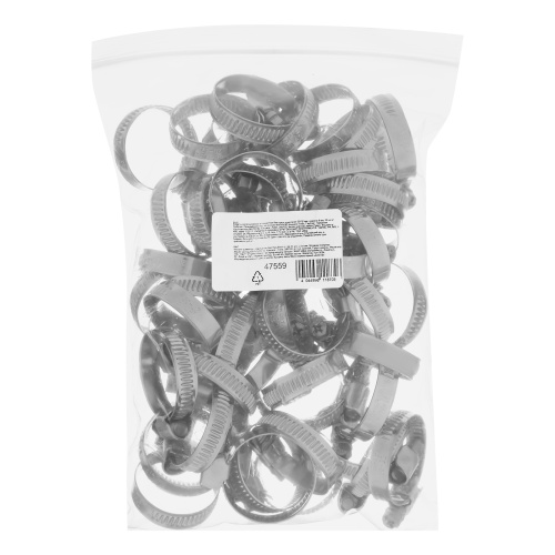 Хомуты металлические, Стандартное болтовое крепление 20-32 мм, 50 штук в упаковке, ширина 9 мм Сибртех купить в Москве с доставкой по всей России | ProtosMarket.ru