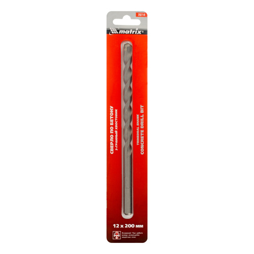 Сверло по бетону, 12 х 200 мм, трехгранный хвостовик Matrix купить в Москве с доставкой по всей России | ProtosMarket.ru