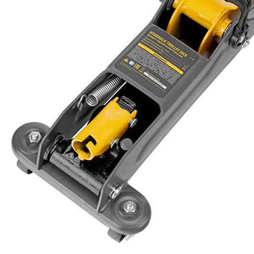 Домкрат гидравлический подкатной, 2 т, 135-385 мм, в пласт. кейсе Denzel купить в Москве с доставкой по всей России | ProtosMarket.ru