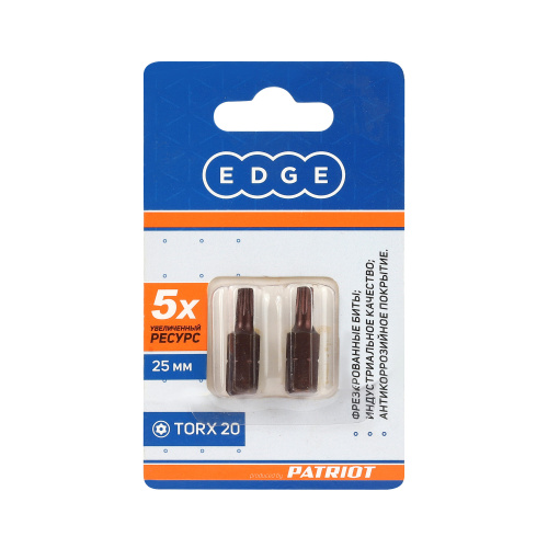 Бита EDGE by PATRIOT T20, сталь S2, длина 25 мм, 2шт в блистере купить в Москве с доставкой по всей России | ProtosMarket.ru