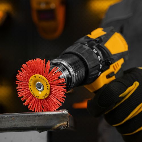 Щетка для дрели, 65 мм, Плоская, со шпилькой, нейлоновая щетина Denzel купить в Москве с доставкой по всей России | ProtosMarket.ru