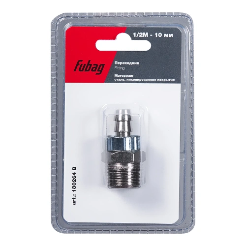 FUBAG Переходник 1/2 дюйма М на елочку 10мм с обжимным кольцом  15Х18мм, блистер 1 шт купить в Москве с доставкой по всей России | ProtosMarket.ru