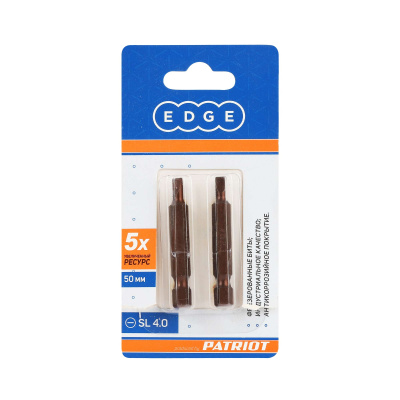 Бита EDGE by PATRIOT SL4,0, сталь S2, длина 50 мм, 2шт в блистере купить в Москве с доставкой по всей России | ProtosMarket.ru