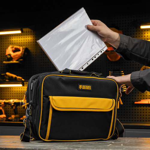 Сумка для инструмента, 400х170х300 мм, 3 отделения, 28 карманов, наплечный ремень Denzel купить в Москве с доставкой по всей России | ProtosMarket.ru