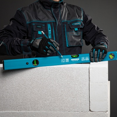 Уровень алюминиевый усиленный, 800 мм, 3 глазка Gross купить в Москве с доставкой по всей России | ProtosMarket.ru