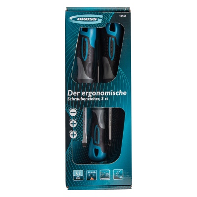 Набор отверток комбинированный 3 шт, S2, трехкомпонентная рукоятка Gross купить в Москве с доставкой по всей России | ProtosMarket.ru