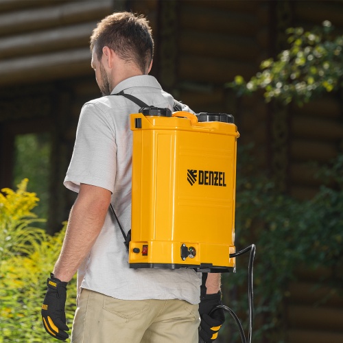 Опрыскиватель ранцевый аккумуляторный D-16LA, 16 л, 12 В, 8 Ач// Denzel купить в Москве с доставкой по всей России | ProtosMarket.ru