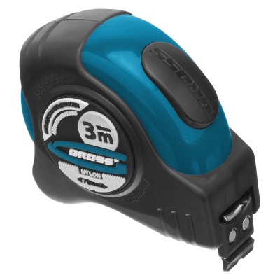 Рулетка "Schlagfest",3 м x 19 мм,магнитный обрезиненный зацеп,двусторонняя шкала,Нейлоновое покрытие,автоматическая фиксация Gross купить в Москве с доставкой по всей России | ProtosMarket.ru