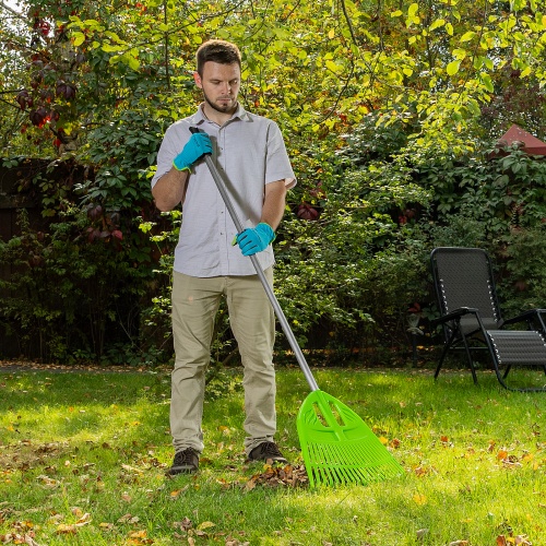 Грабли веерные пластиковые, 495 х 1680 мм, 23 плоских зуба, алюминиевый черенок, Россия, Palisad купить в Москве с доставкой по всей России | ProtosMarket.ru