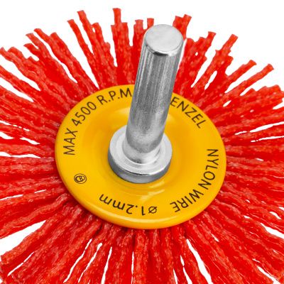 Щетка для дрели, 65 мм, Плоская, со шпилькой, нейлоновая щетина Denzel купить в Москве с доставкой по всей России | ProtosMarket.ru