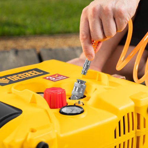 Компрессор воздушный DL1300, 10 бар, 1,3 кВт 180 л/мин 5 л, с набором аксессуаров Denzel купить в Москве с доставкой по всей России | ProtosMarket.ru