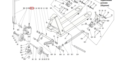 Гидроузел в сборе для тележек гидравлических RHP(BF) шток 35 мм (сталь) (Oil pump Assembly, B200) по ценам производителя в Москве с доставкой по всей России