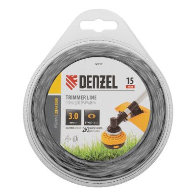Леска для триммера двухкомпонентная эллипс, 3,0мм х 15м, блистер EXTRA CORD Denzel купить в Москве с доставкой по всей России | ProtosMarket.ru