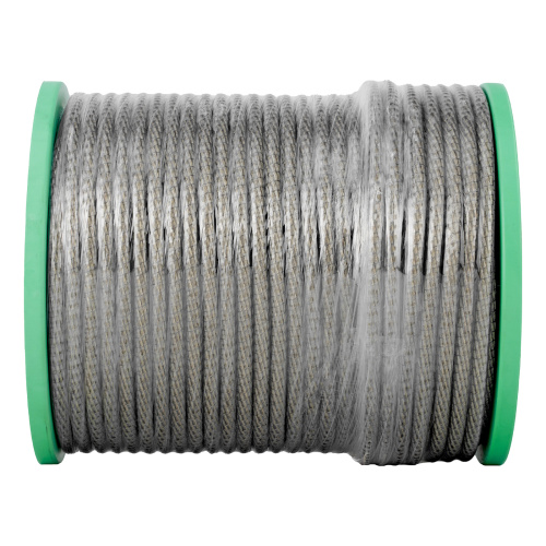 Трос металлополимерный прозрачный ПР-8.0, толщина 8.0 мм, катушка 100 метров Сибртех купить в Москве с доставкой по всей России | ProtosMarket.ru