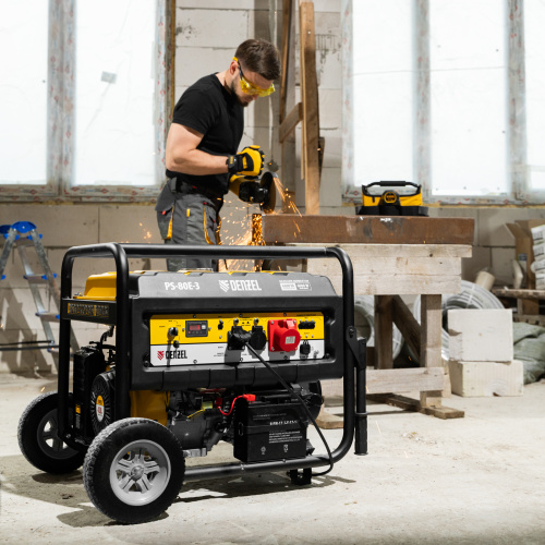 Генератор бензиновый PS 80 E-3, 6.6 кВт, 400 В, 25 л, электростартер Denzel купить в Москве с доставкой по всей России | ProtosMarket.ru