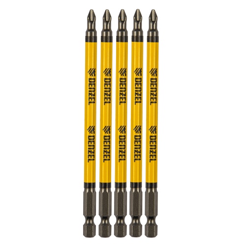 Бита PH2х127, сталь S2, цилиндр., 5шт. Е 6,3 Denzel купить в Москве с доставкой по всей России | ProtosMarket.ru