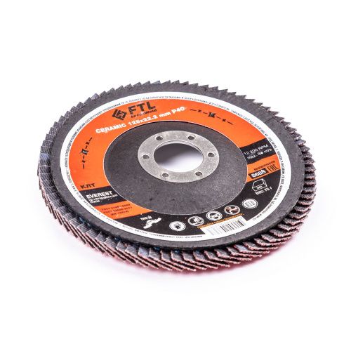 Круг лепестковый с керамическим абразивом для шлифования по нержавеющей стали FTL Everest 29 125 х 22,2 мм P40 купить в Москве с доставкой по всей России | ProtosMarket.ru