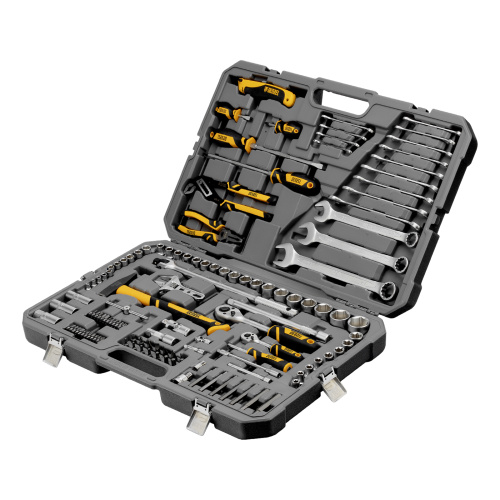 Набор инструментов, 1/2", 1/4", CrV, S2, пластиковый кейс, 122 предмета Denzel купить в Москве с доставкой по всей России | ProtosMarket.ru