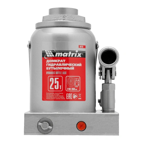 Домкрат гидравлический бутылочный, 25 т, высота подъема 230-360 мм Matrix по ценам производителя в Москве с доставкой по всей России