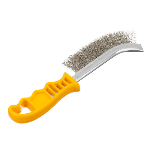 Щетка металлическая с пластмассовой ручкой, нержавеющая проволока DENZEL купить в Москве с доставкой по всей России | ProtosMarket.ru
