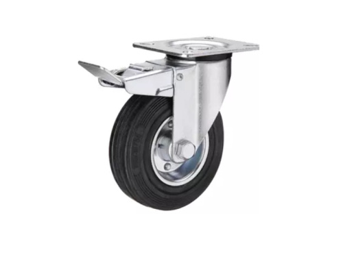 Колесо поворотное усиленное резина SRCB 97 80 мм с тормозом купить в Москве с доставкой по всей России | ProtosMarket.ru