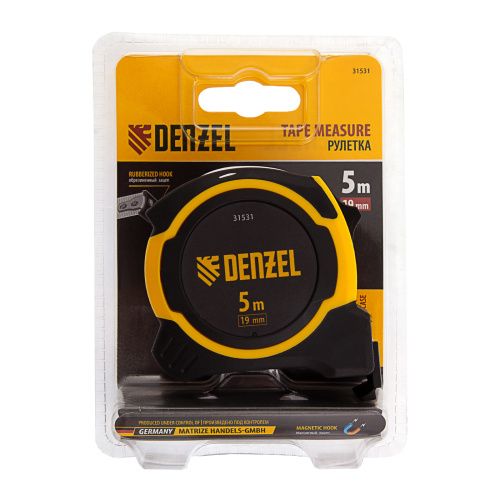 Рулетка 5м х 19мм, двухкомп. корпус, магнитный обрезиненный зацеп Denzel купить в Москве с доставкой по всей России | ProtosMarket.ru