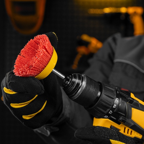 Щетка для дрели, 75 мм, Чашка, со шпилькой, нейлоновая щетина Denzel купить в Москве с доставкой по всей России | ProtosMarket.ru