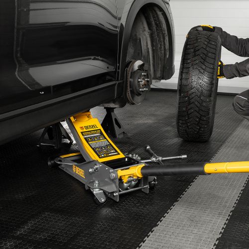 Домкрат гидравлический подкатной, 3 т, 75-500 мм, быстрый подъем, низкий подхват, проф. Denzel купить в Москве с доставкой по всей России | ProtosMarket.ru